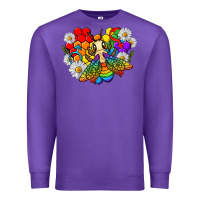 Purple pride bee with daisy lgbtq Premium Sweatshirt - texasbilliewilder