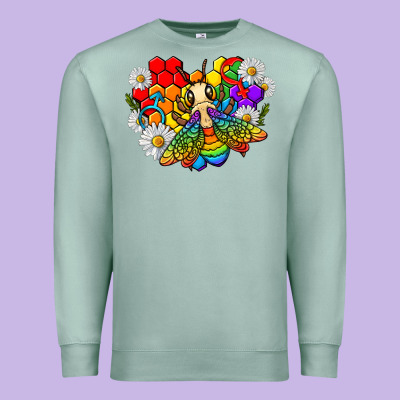 Premium Sweatshirt pride bee with daisy lgbtq