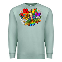 Seafoam pride bee with daisy lgbtq Premium Sweatshirt - texasbilliewilder