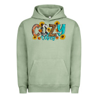 Pigment Oil Green Cozy Vibes Fall Sunflowers Urban Hoodie - Artiststas
