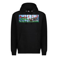 Black merry christmas with santa sleigh Premium Hoodie - BundleAndBundleShop