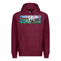 Burgundy merry christmas with santa sleigh Premium Hoodie - BundleAndBundleShop