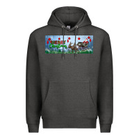 Charcoal Heather merry christmas with santa sleigh Premium Hoodie - BundleAndBundleShop