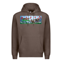 Coffee merry christmas with santa sleigh Premium Hoodie - BundleAndBundleShop