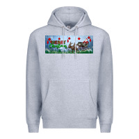 Heather Grey merry christmas with santa sleigh Premium Hoodie - BundleAndBundleShop