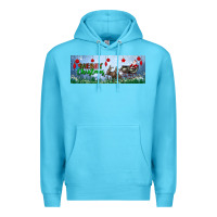 Ocean Blue merry christmas with santa sleigh Premium Hoodie - BundleAndBundleShop