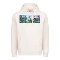 Pale Pink merry christmas with santa sleigh Premium Hoodie - BundleAndBundleShop