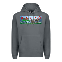 Rock merry christmas with santa sleigh Premium Hoodie - BundleAndBundleShop