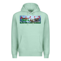 Seafoam merry christmas with santa sleigh Premium Hoodie - BundleAndBundleShop