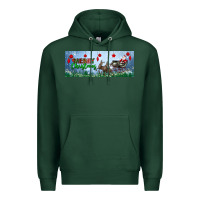 Sports Green merry christmas with santa sleigh Premium Hoodie - BundleAndBundleShop