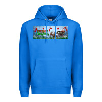 True Royal merry christmas with santa sleigh Premium Hoodie - BundleAndBundleShop