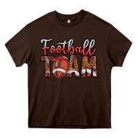 Chocolate Brown football team Heavy Core Tee - CowhideDigitalArt