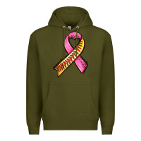 Army Green breast cancer sport ribbons Premium Hoodie - AdoDesignShop