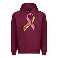 Burgundy breast cancer sport ribbons Premium Hoodie - AdoDesignShop