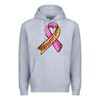 Heather Grey breast cancer sport ribbons Premium Hoodie - AdoDesignShop