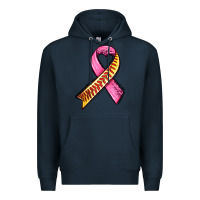 Navy breast cancer sport ribbons Premium Hoodie - AdoDesignShop