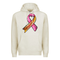 Oatmeal Heather breast cancer sport ribbons Premium Hoodie - AdoDesignShop