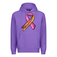 Purple breast cancer sport ribbons Premium Hoodie - AdoDesignShop