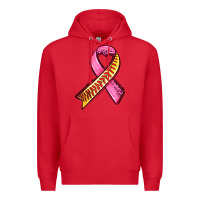 Red breast cancer sport ribbons Premium Hoodie - AdoDesignShop