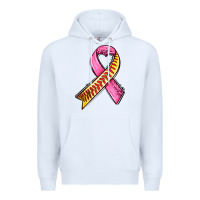 White breast cancer sport ribbons Premium Hoodie - AdoDesignShop
