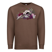 Chestnut Boho floral raven skull Premium Sweatshirt - RanaPortraitStore