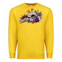 Lemon Boho floral raven skull Premium Sweatshirt - RanaPortraitStore