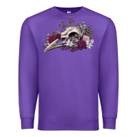 Purple Boho floral raven skull Premium Sweatshirt - RanaPortraitStore