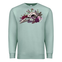 Seafoam Boho floral raven skull Premium Sweatshirt - RanaPortraitStore