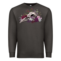 Smoke Boho floral raven skull Premium Sweatshirt - RanaPortraitStore