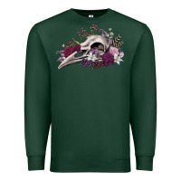 Sports Green Boho floral raven skull Premium Sweatshirt - RanaPortraitStore