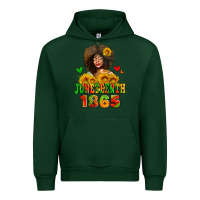 Forest Green afro woman juneteenth 1865 Urban Hoodie - AdoDesignShop