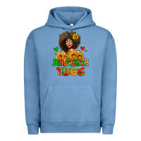 Pigment Pebble Blue afro woman juneteenth 1865 Urban Hoodie - AdoDesignShop