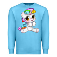 Ocean Blue pride cute unicorn Premium Sweatshirt - texasbilliewilder