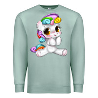 Seafoam pride cute unicorn Premium Sweatshirt - texasbilliewilder