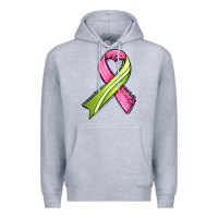 Heather Grey breast cancer sport ribbons Premium Hoodie - AdoDesignShop