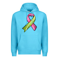 Ocean Blue breast cancer sport ribbons Premium Hoodie - AdoDesignShop