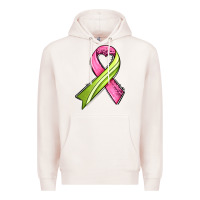 Pale Pink breast cancer sport ribbons Premium Hoodie - AdoDesignShop