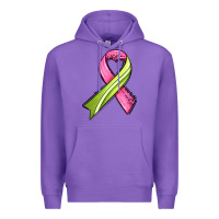 Purple breast cancer sport ribbons Premium Hoodie - AdoDesignShop