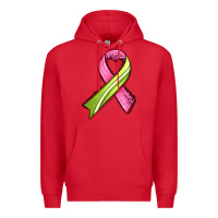 Red breast cancer sport ribbons Premium Hoodie - AdoDesignShop