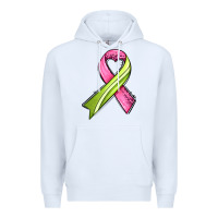 White breast cancer sport ribbons Premium Hoodie - AdoDesignShop