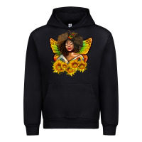 Butterfly Afro Woman Juneteenth Urban Hoodie | Teevron