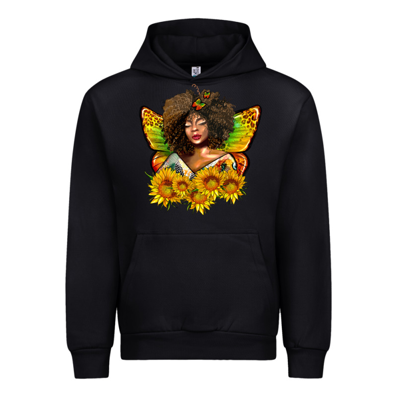 Butterfly Afro Woman Juneteenth Urban Hoodie by AdoDesignShop | Teevron