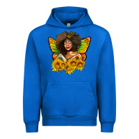 Cobalt butterfly afro woman juneteenth Urban Hoodie - AdoDesignShop