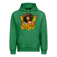 Emerald butterfly afro woman juneteenth Urban Hoodie - AdoDesignShop