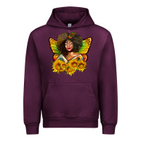 Mauve Wine butterfly afro woman juneteenth Urban Hoodie - AdoDesignShop