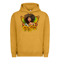 Pigment Peanut Butter butterfly afro woman juneteenth Urban Hoodie - AdoDesignShop