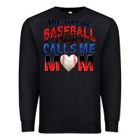 Black my favorite baseball player calls me mom Premium Sweatshirt - Zillion Design Studio