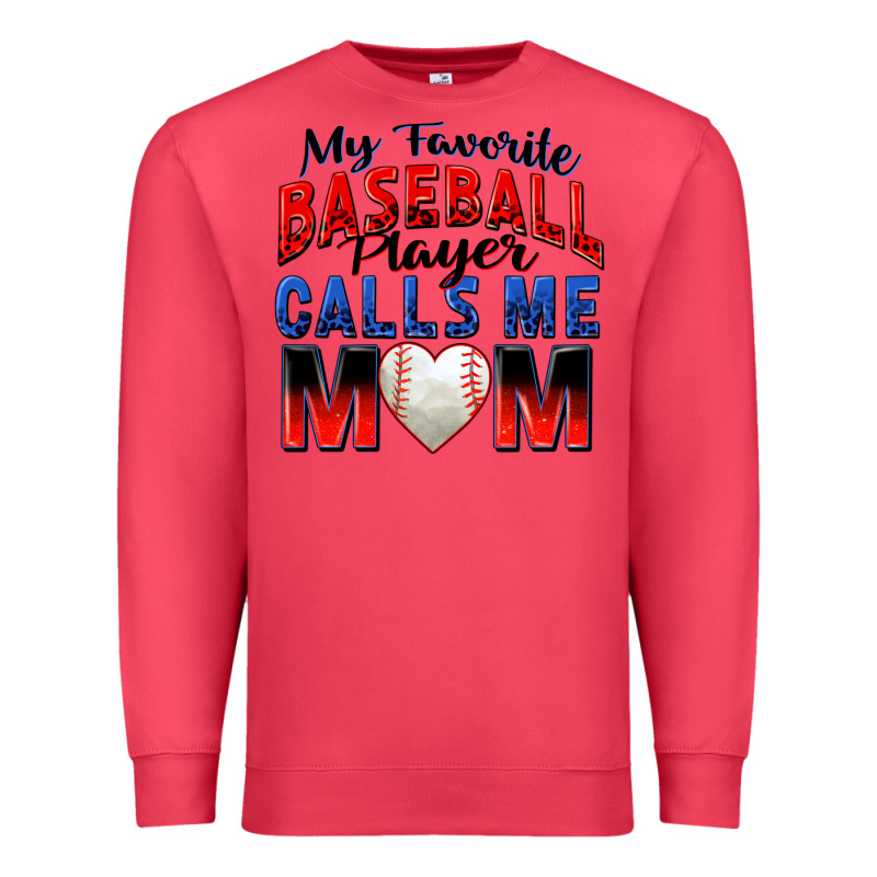 My Favorite Baseball Player Calls Me Mom Premium Sweatshirt by Zillion Design Studio | Teevron