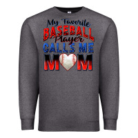 Charcoal Heather my favorite baseball player calls me mom Premium Sweatshirt - Zillion Design Studio