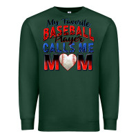 Sports Green my favorite baseball player calls me mom Premium Sweatshirt - Zillion Design Studio